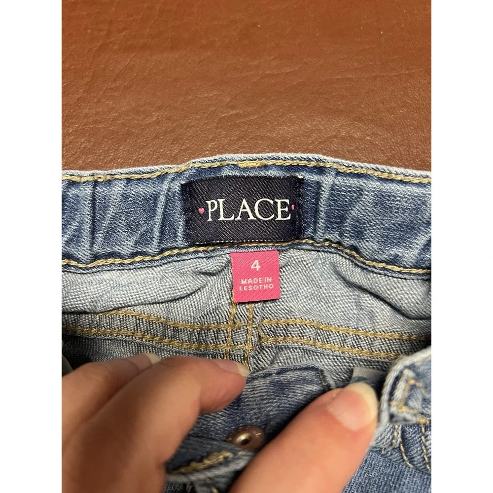 The Children's Place Girls Patch Blue Denim Jeans Size‎ 4